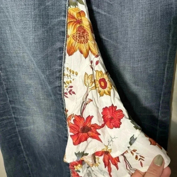 Vintage Y2K denim reworked patchwork denim  maxi skirt 4/6 - Picture 5 of 7